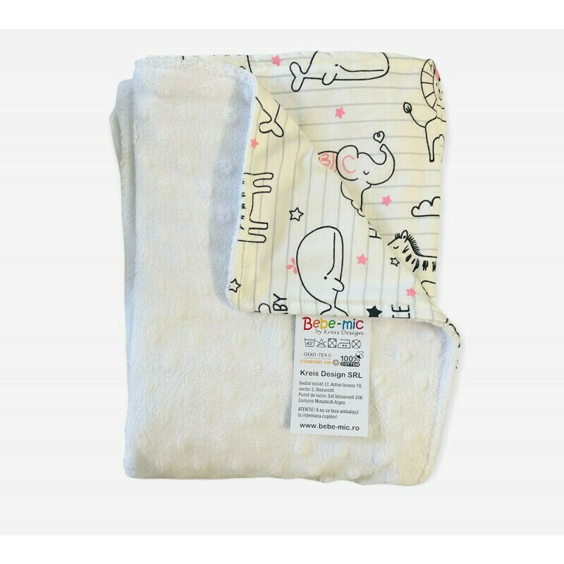 Kreis design - patura micky plusat, 100% bumbac ranforce pink,