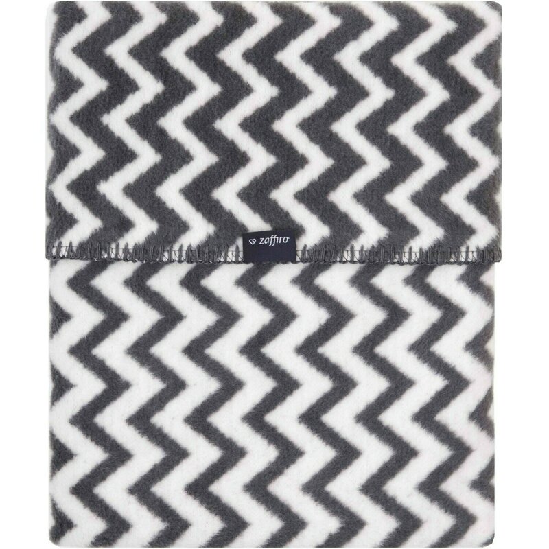 Womar - paturica bebelusi bumbac zigzag 75x100, alb, gri inchis
