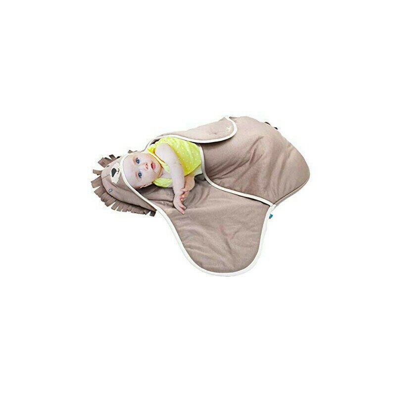 Wallaboo - paturica coco fun lion taupe din bumbac, 90x70 cm