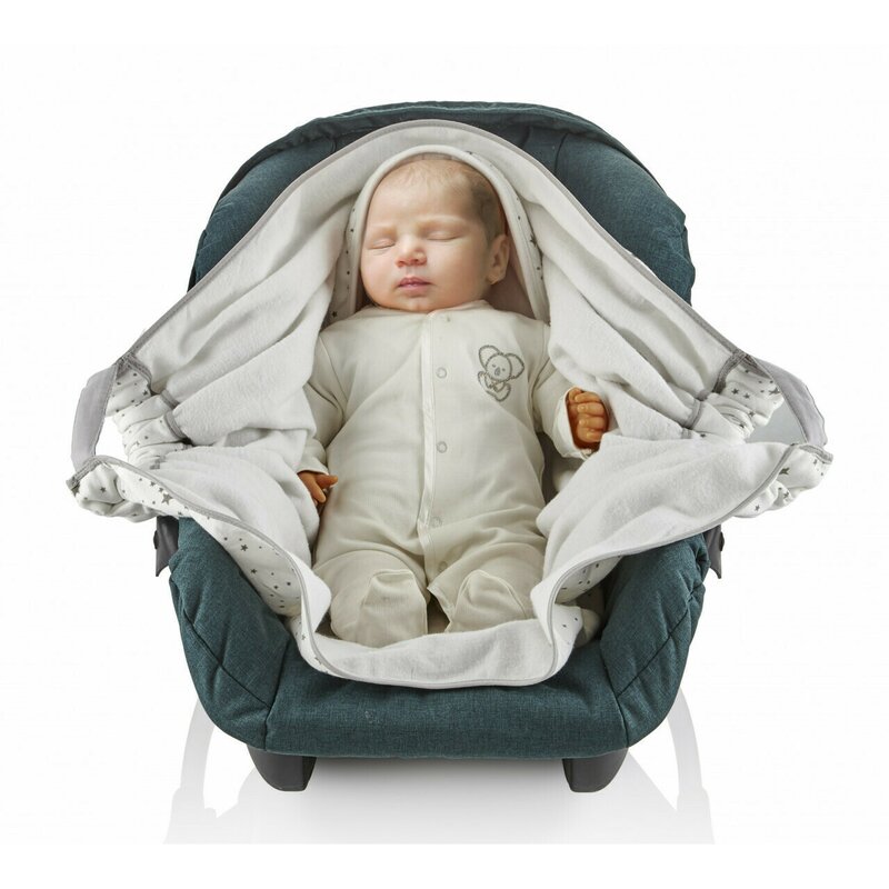 Babyjem - paturica cu sistem multifunctional carrier alb pentru transport bebelusi