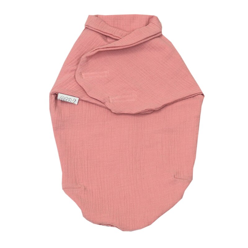 Amy - sistem de infasare baby swaddle puzzle muslin din bumbac, roz