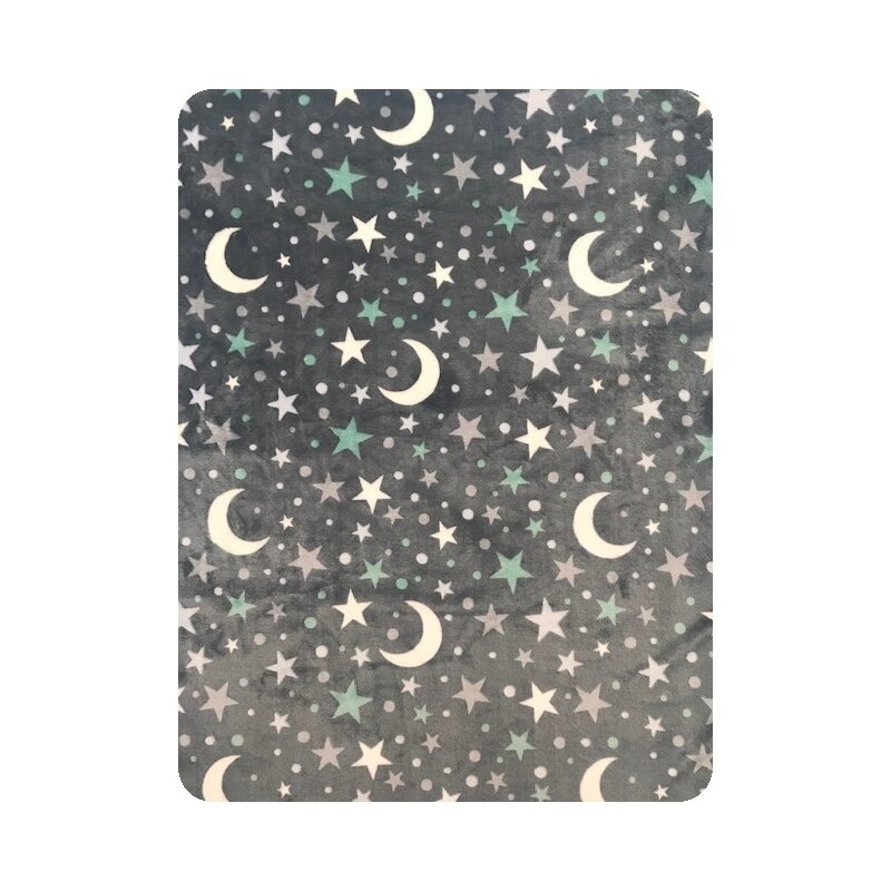 Deseda - paturica din plush cocolino stelute pe gri