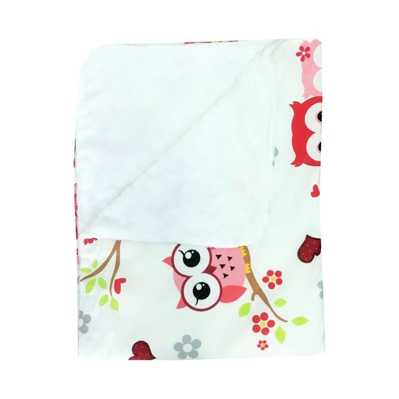Deseda - paturica dubla bumbac - cocolino bufnite rosii