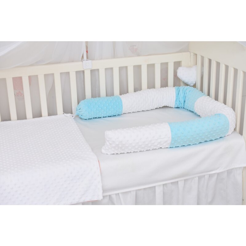Paturica fermecata - aparatori tip rulou minky alb bleu 120 cm