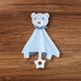 Paturica, Free2Play, Teddy Bear, Moale, Cu zornaitoare, Cu jucarie dentitie, 33 x 33 x 8 cm, Blue - 3