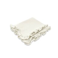 Paturica moale, Qmini, Cu volanase, 75x100 cm, Din muselina dubla, Cream