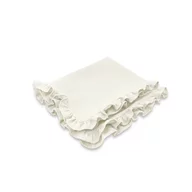 Paturica moale, Qmini, Cu volanase, 75x100 cm, Din muselina dubla, Cream