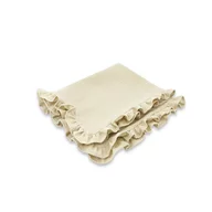 Paturica moale, Qmini, Cu volanase, 75x100 cm, Din muselina dubla, Warm Beige