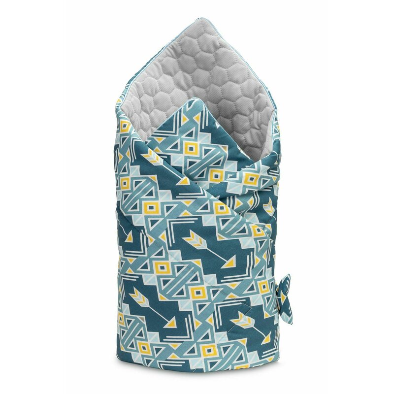 Sensillo - paturica nou-nascut velvet wrap ornamente albastre 75x75 cm