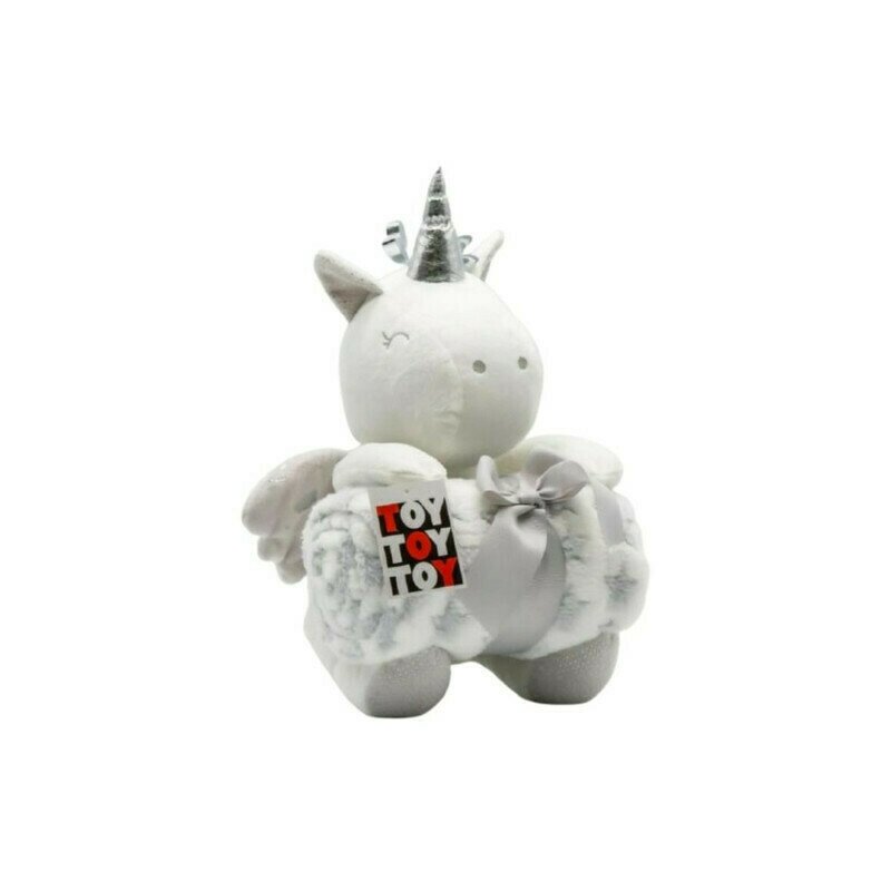 Hausmann (a-haberkorn) - paturica pufoasa cu jucarie toy unicorn 25cm. hausmann