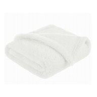 Paturica pufoasa, MimiNu, Pentru copii, Din fleece, 75 x 100 cm, Alb