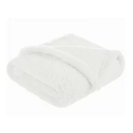 Paturica pufoasa, Qmini, Pentru copii, Din fleece, 75 x 100 cm, Alb