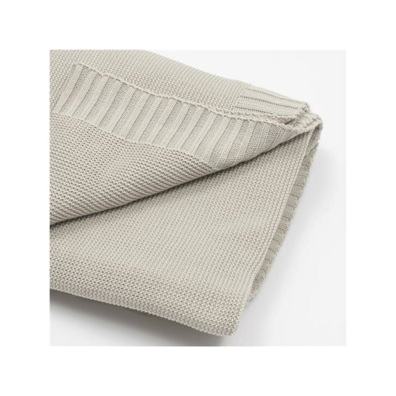 Paturica tricotata, New Baby, Antialergica si antibacteriana, Bambus, 80x100 cm, Material certificat OEKO-Tex Standard 100, 0 luni+, Light Grey