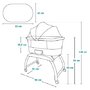 Patut balansoar, Lionelo, Coral, Cu landou ergonomic detasabil, Functie de balansare integrata, Functie de cantar, Sunete si cantece de leagan, Cu roti, Panou tactil sau telecomanda, 0-9 kg, EN 1130:2019+AC:2020,EN 16890:2017+A1:2021, Alb - 17