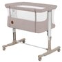 Patut co-sleeper, Lionelo, Aurora, 3 in 1, Cu leganare si setare unghiulara, Include saltea cu densitate T25 si geanta transport, Reglabil in 5 pozitii, Pana la 9 kg, 0 luni+, 85x60x66 cm, Certificari EN 1130:2019+AC:2020, EN 16890:2, Bej - 2