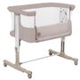 Patut co-sleeper, Lionelo, Aurora, 3 in 1, Cu leganare si setare unghiulara, Include saltea cu densitate T25 si geanta transport, Reglabil in 5 pozitii, Pana la 9 kg, 0 luni+, 85x60x66 cm, Certificari EN 1130:2019+AC:2020, EN 16890:2, Bej - 1