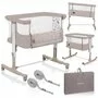 Patut co-sleeper, Lionelo, Aurora, 3 in 1, Cu leganare si setare unghiulara, Cu saltea, 0 luni+, Certificari EN 1130:2019+AC:2020, EN 16890:2, Bej - 31