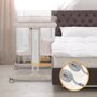 Patut co-sleeper, Lionelo, Aurora, 3 in 1, Cu leganare si setare unghiulara, Include saltea cu densitate T25 si geanta transport, Reglabil in 5 pozitii, Pana la 9 kg, 0 luni+, 85x60x66 cm, Certificari EN 1130:2019+AC:2020, EN 16890:2, Bej - 48