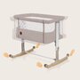 Patut co-sleeper, Lionelo, Aurora, 3 in 1, Cu leganare si setare unghiulara, Include saltea cu densitate T25 si geanta transport, Reglabil in 5 pozitii, Pana la 9 kg, 0 luni+, 85x60x66 cm, Certificari EN 1130:2019+AC:2020, EN 16890:2, Bej - 51