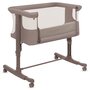Patut co-sleeper, Lionelo, Aurora, 3 in 1, Cu leganare si setare unghiulara, Saltea cu densitate T25 si geanta transport, Reglabil in 5 pozitii pe inaltime, Pana la 9 kg, 0 luni+, 85x60x66 cm, EN 1130:2019+AC:2020, EN 16890:2, Bej Taupe