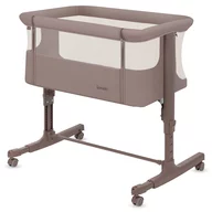 Patut co-sleeper, Lionelo, Aurora, 3 in 1, Cu leganare si setare unghiulara, Saltea cu densitate T25 si geanta transport, Reglabil in 5 pozitii pe inaltime, Pana la 9 kg, 0 luni+, 85x60x66 cm, EN 1130:2019+AC:2020, EN 16890:2, Bej Taupe, Resigilat