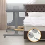 Patut co-sleeper, Lionelo, Aurora, 3 in 1, Cu leganare si setare unghiulara, Saltea cu densitate T25 si geanta transport, Reglabil in 5 pozitii pe inaltime, Pana la 9 kg, 0 luni+, 85x60x66 cm, EN 1130:2019+AC:2020, EN 16890:2, Granit - 16
