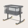 Patut co-sleeper, Lionelo, Aurora, 3 in 1, Cu leganare si setare unghiulara, Saltea cu densitate T25 si geanta transport, Reglabil in 5 pozitii pe inaltime, Pana la 9 kg, 0 luni+, 85x60x66 cm, EN 1130:2019+AC:2020, EN 16890:2, Granit - 15
