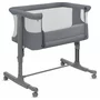 Patut co-sleeper, Lionelo, Aurora, 3 in 1, Cu leganare si setare unghiulara, Saltea cu densitate T25 si geanta transport, Reglabil in 5 pozitii pe inaltime, Pana la 9 kg, 0 luni+, 85x60x66 cm, EN 1130:2019+AC:2020, EN 16890:2, Granit - 7