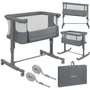 Patut co-sleeper, Lionelo, Aurora, 3 in 1, Cu leganare si setare unghiulara, Saltea cu densitate T25 si geanta transport, Reglabil in 5 pozitii pe inaltime, Pana la 9 kg, 0 luni+, 85x60x66 cm, EN 1130:2019+AC:2020, EN 16890:2, Granit - 4