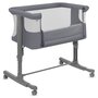 Patut co-sleeper, Lionelo, Aurora, 3 in 1, Cu leganare si setare unghiulara, Saltea cu densitate T25 si geanta transport, Reglabil in 5 pozitii pe inaltime, Pana la 9 kg, 0 luni+, 85x60x66 cm, EN 1130:2019+AC:2020, EN 16890:2, Granit