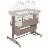 Patut co-sleeper, Lionelo, Jodie, Multifunctional, Reglabil in 6 pozitii pe inaltime, Saltea cu densitate T25, Functie de leganare, Cu plasa de tantari, Buzunar depozitare, Geanta transport,  84x48x70-80 cm, Taupe