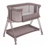 Patut co-sleeper, Lionelo, Luna, 2 in 1, Cu laterala culisanta, Cu setare unghiulara, Cu roti, Reglabil in 6 pozitii pe inaltime, Bej inchis