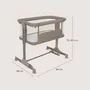 Patut co-sleeper, Lionelo, Pari, Multifunctional, Cu leganare, Reglabil in 6 pozitii pe inaltime, Saltea cu densitate T25, Geanta transport, 84x48x70-80 cm, Taupe - 25
