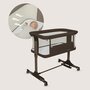 Patut co-sleeper, Lionelo, Pari, Multifunctional, Cu leganare, Reglabil in 6 pozitii pe inaltime, Saltea cu densitate T25, Geanta transport, 84x48x70-80 cm, Maro - 22
