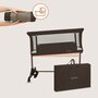 Patut co-sleeper, Lionelo, Pari, Multifunctional, Cu leganare, Reglabil in 6 pozitii pe inaltime, Saltea cu densitate T25, Geanta transport, 84x48x70-80 cm, Maro - 24