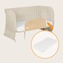 Patut co-sleeper, Lionelo, Thomi Plus, 5 in 1, Multifunctional, Sustine pana la 9 kg ca patut, 15 kg tarc de joaca, 100 kg canapea, Inaltime reglabila in 7 pozitii, De la nastere pana la 4 ani, Cu 2 saltele din spuma T25, 94x70x77-93,5 cm, Bej - 41