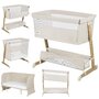 Patut co-sleeper, Lionelo, Thomi Plus, 5 in 1, Multifunctional, Sustine pana la 9 kg ca patut, 15 kg tarc de joaca, 100 kg canapea, Inaltime reglabila in 7 pozitii, De la nastere pana la 4 ani, Cu 2 saltele din spuma T25, 94x70x77-93,5 cm, Bej - 3