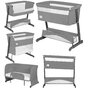 Patut co-sleeper, Lionelo, Thomi Plus, 5 in 1, Multifunctional, Sustine pana la 9 kg ca patut, 15 kg tarc de joaca, 100 kg canapea, Inaltime reglabila in 7 pozitii, De la nastere pana la 4 ani, Cu 2 saltele din spuma T25, 94x70x77-93,5 cm, Gri - 3