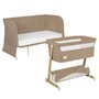Patut co-sleeper, Lionelo, Thomi Plus, 5 in 1, Multifunctional, Sustine pana la 9 kg ca patut, 15 kg tarc de joaca, 100 kg canapea, Inaltime reglabila in 7 pozitii, De la nastere pana la 4 ani, Cu 2 saltele din spuma T25, 94x70x77-93,5 cm, Maro