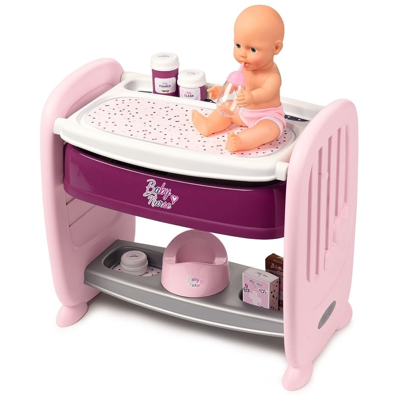 Smoby - patut co-sleeper pentru papusi baby nurse 2 in 1