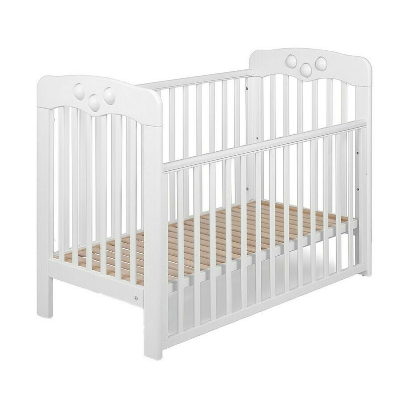 Patut cu laterala culisanta yappyplay din lemn de mesteacan, yappykids, 120x60 cm, alb