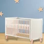 Patut din lemn bebe, 120x60 cm, Transformabil, Cu bariera de siguranta,  Din lemn de pin si mdf, Stabil si rezistent, White, FreeON, Ava - 3