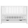 Patut din lemn bebe, 120x60 cm, Cu sertar cu capac si laterala culisanta, Certificat lemn FSC, Reglabil pe inaltime in 3 pozitii, Conform cu EN 716-1:2008, EN 716-2:2008, New Baby, Lilly, White - 8