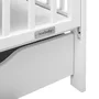 Patut din lemn bebe, 120x60 cm, Cu sertar cu capac si laterala culisanta, Certificat lemn FSC, Reglabil pe inaltime in 3 pozitii, Conform cu EN 716-1:2008, EN 716-2:2008, New Baby, Lilly, White - 9