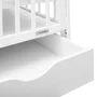 Patut din lemn bebe, 120x60 cm, Cu sertar cu capac si laterala culisanta, Certificat lemn FSC, Reglabil pe inaltime in 3 pozitii, Conform cu EN 716-1:2008, EN 716-2:2008, New Baby, Lilly, White - 10