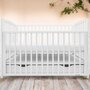 Patut din lemn bebe, 120x60 cm, Cu sertar cu capac si laterala culisanta, Certificat lemn FSC, Reglabil pe inaltime in 3 pozitii, Cu 3 bete detasabile, Conform cu EN 716-1:2008, EN 716-2:2008, New Baby, Lilly, White - 4