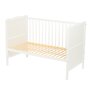 Patut din lemn bebe, 120x60 cm, Cu sina speciala pentru dentitie, Multifunctional,  EN716-1, EN716-2, Alb, Qmini, Julia, Resigilat - 8