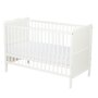 Patut din lemn bebe, 120x60 cm, Cu sina speciala pentru dentitie, Multifunctional,  EN716-1, EN716-2, Alb, Qmini, Julia, Resigilat - 11