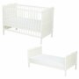 Patut din lemn bebe, 120x60 cm, Cu sina speciala pentru dentitie, Multifunctional,  EN716-1, EN716-2, Alb, Qmini, Julia, Resigilat - 14