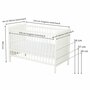 Patut din lemn bebe, 120x60 cm, Cu sina speciala pentru dentitie, Multifunctional,  EN716-1, EN716-2, Alb, Qmini, Julia, Resigilat - 15